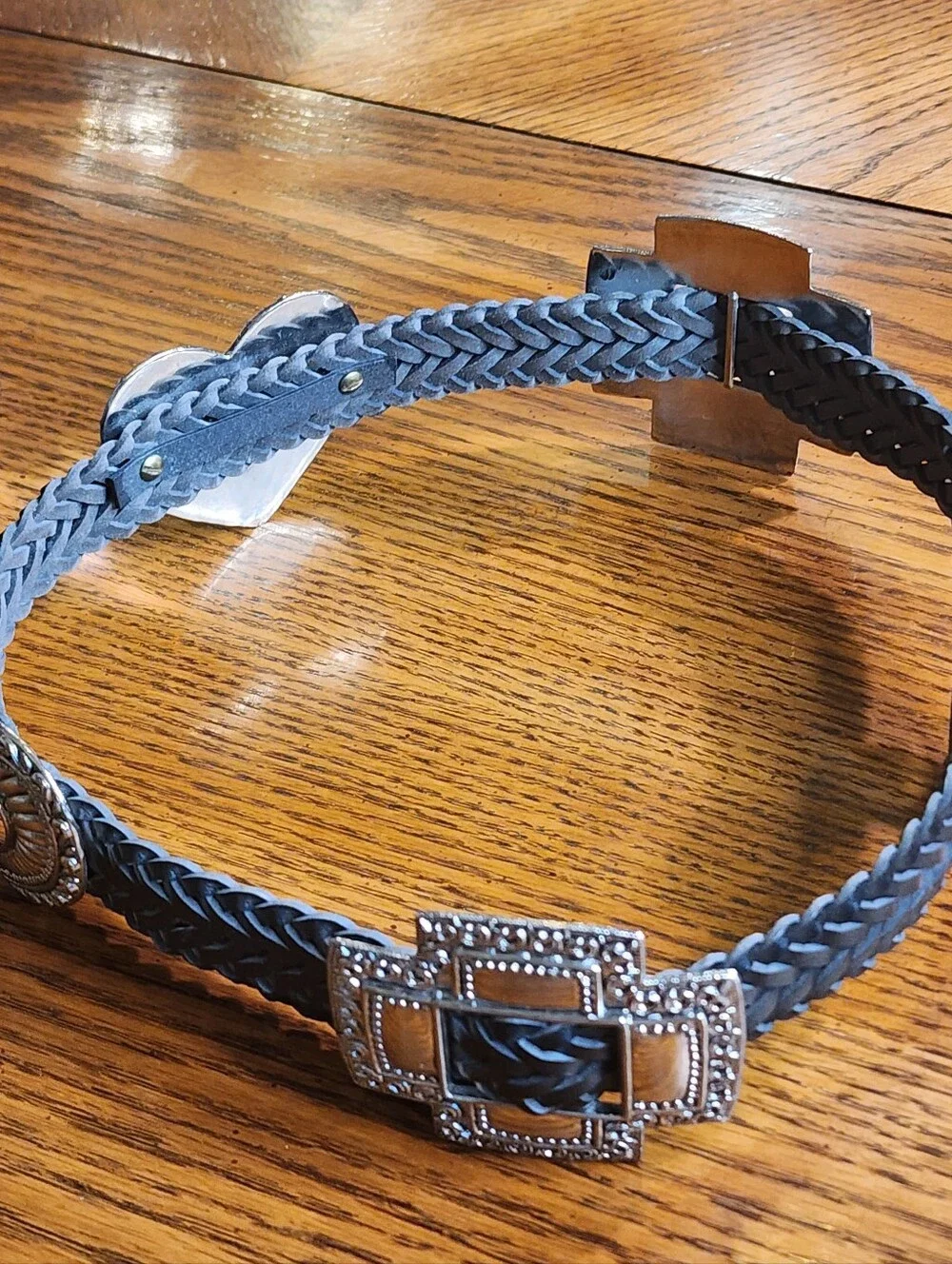 Vintage Southwestern Heart Concho Black Women's Belt Sz M-XL